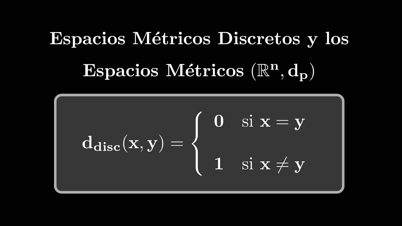 Los Espacios Métricos Discretos y los Espacios R^n Curso de Análisis Matemático