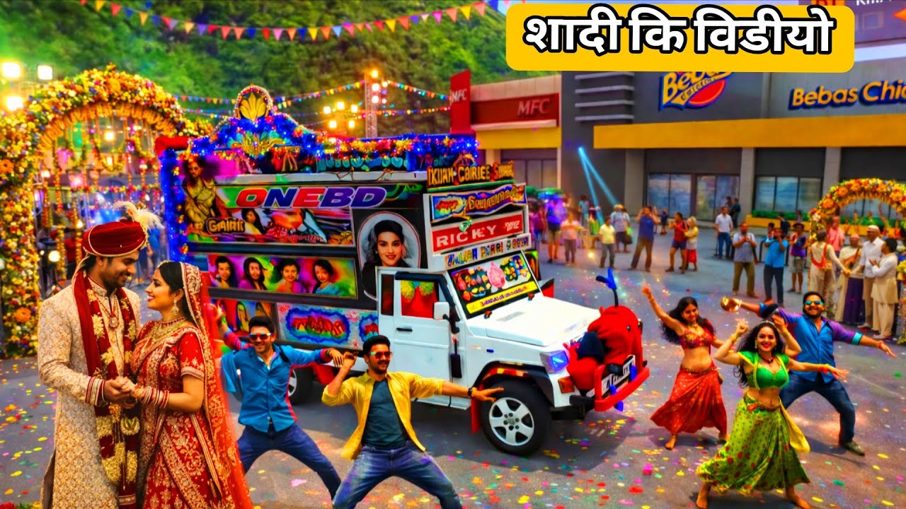 राजस्थानी डीजे //Dulha-Dulhan Entry With DJ 🔥 Shaadi Ban Gayi Party 💥Wedding Special DJ Truck 😍 #bus