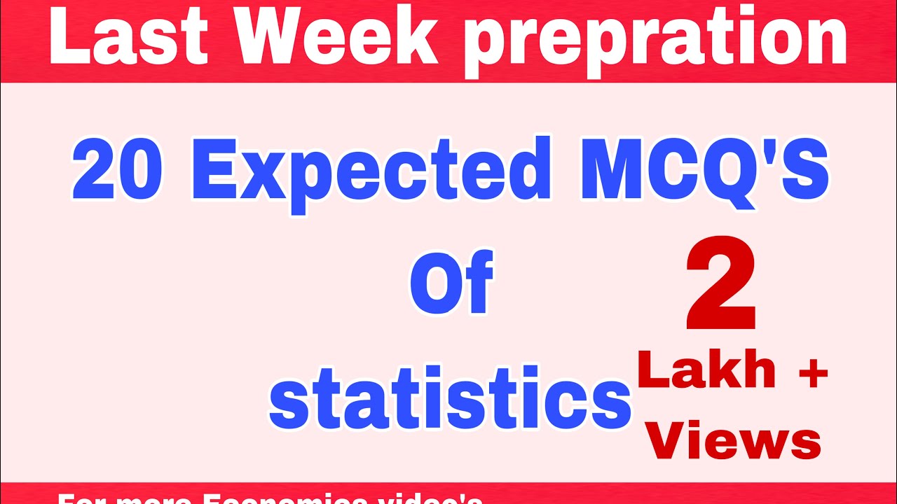 20 expected MCQ's of Statistics for UGCNET Economics|PGT Economics| KVS PGT|