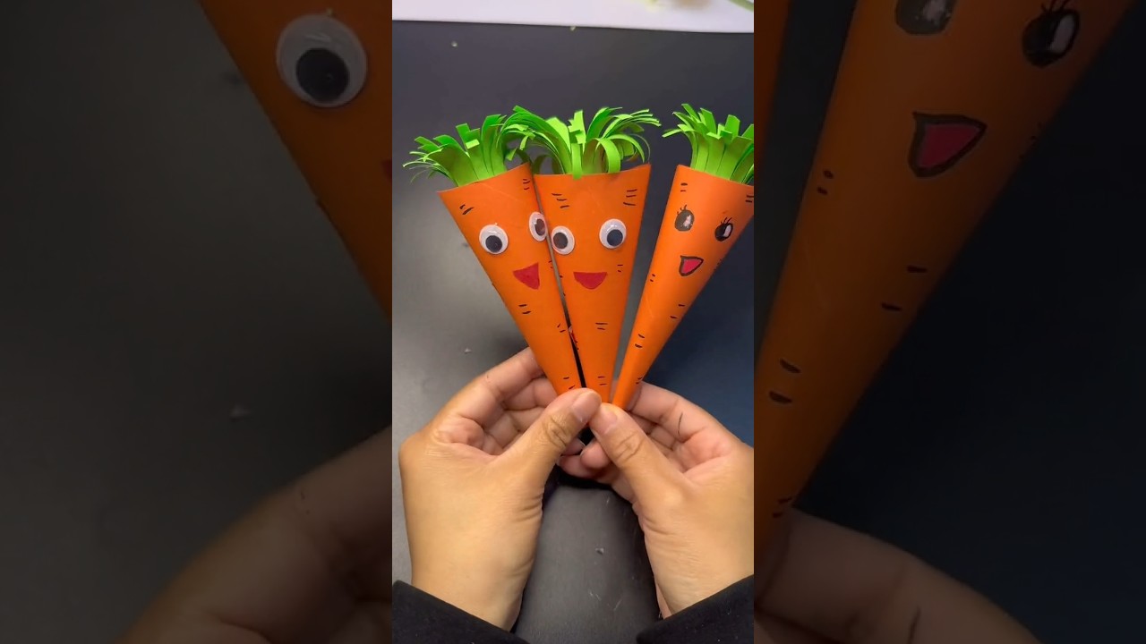 Cute Paper Carrot DIY | Fun Craft #diy #art #craft #artandcraft #handmade #craftideas #paperart