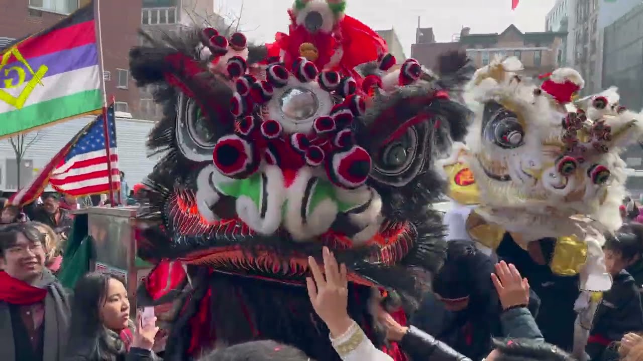 New York Chinese Freemasons 洪青- Hung Ching Lion Dance CNY 2026 @HipSingAssociation and @Manna Bakery
