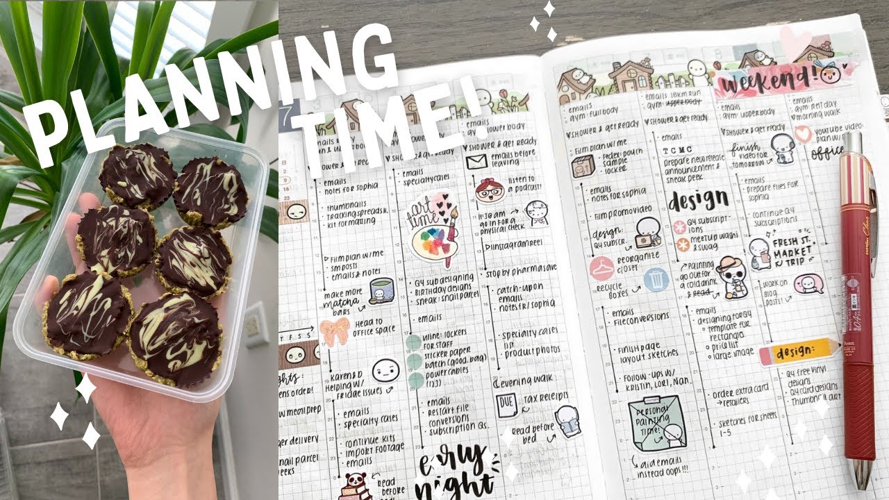 Real Time Plan With Me + Matcha Cups Recipe! | Hobonichi Cousin Planner