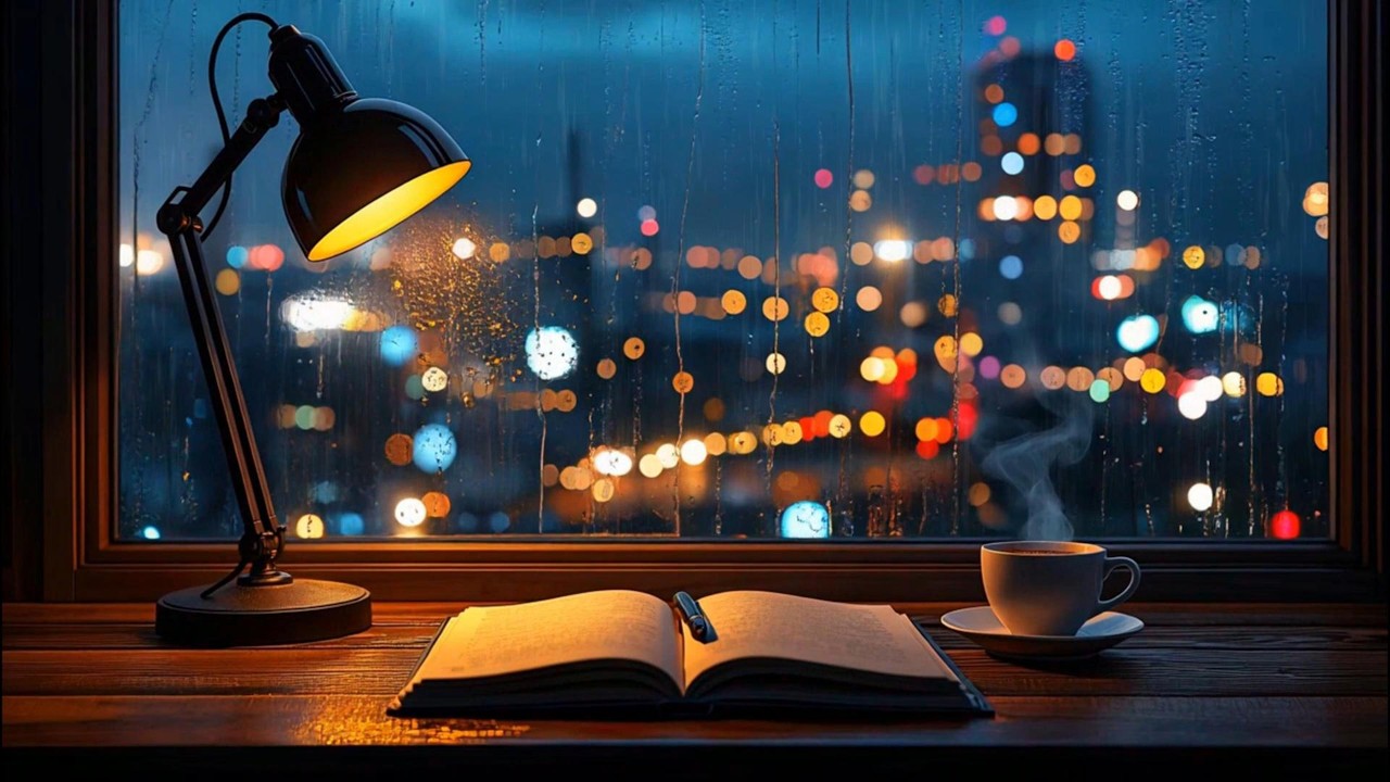 Rainy Night Study Jazz ☔ Cozy Cafe Ambience for Deep Focus, Work & Productivity