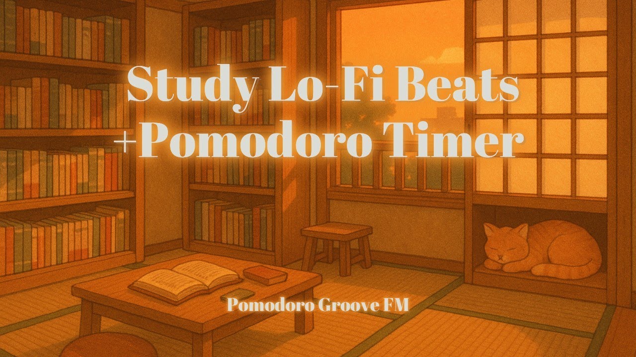 Study with the Sleeping Cat 🐈 | Lo-fi + Pomodoro Flow
