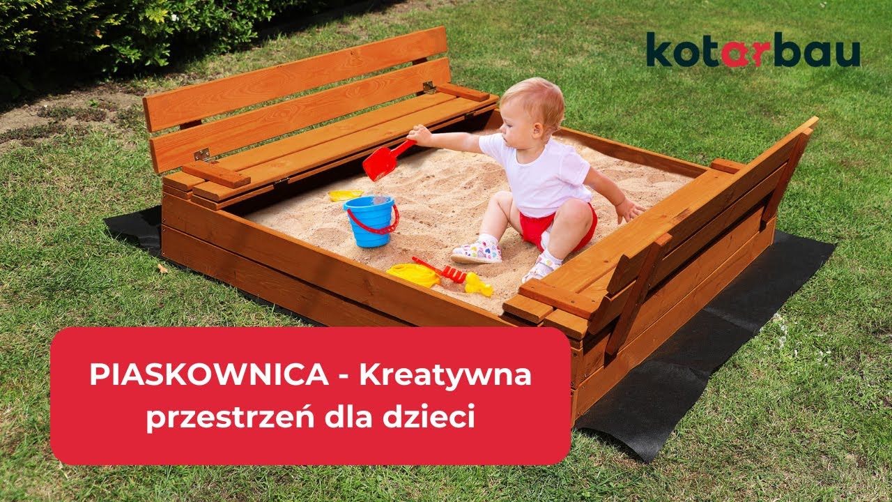 DREWNIANA PIASKOWNICA ZAMYKANA ŁAWECZKI - Idealne miejsce w ogrodzie dla Twoich dzieci! | 3 kolory