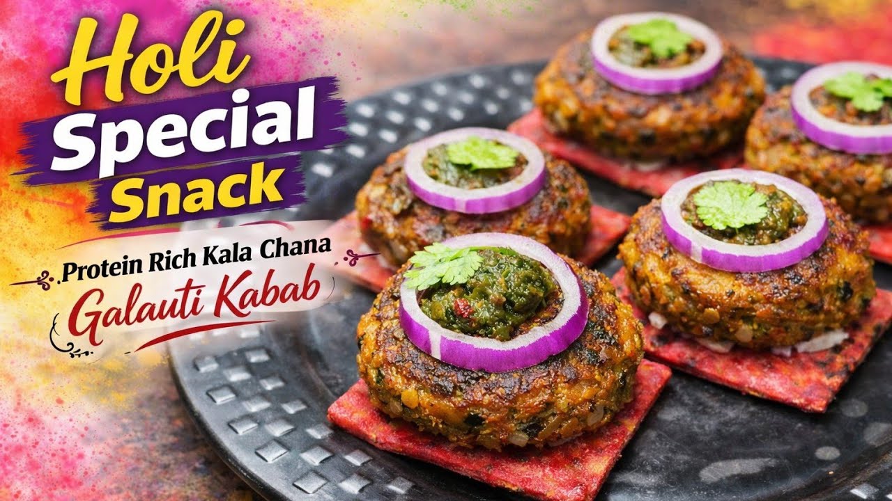Protein Rich Kala Chana Galauti Kabab | Healthy Holi Snacks