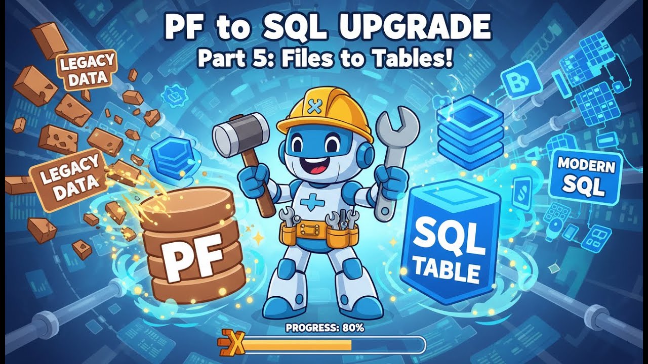 Modernize RPG400 to RPG ILE FREE and PF to SQL - 5 - Upgrade Physical Files to SQL Tables