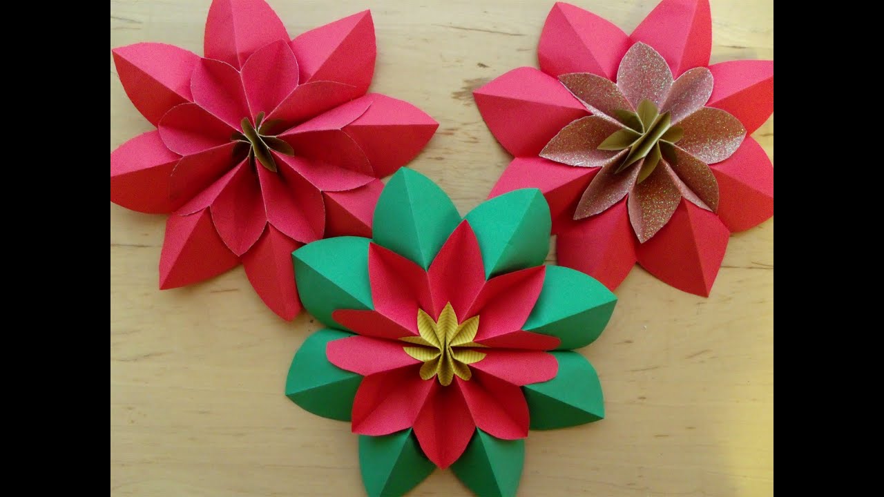 How to fold a poinsettia flower, origami