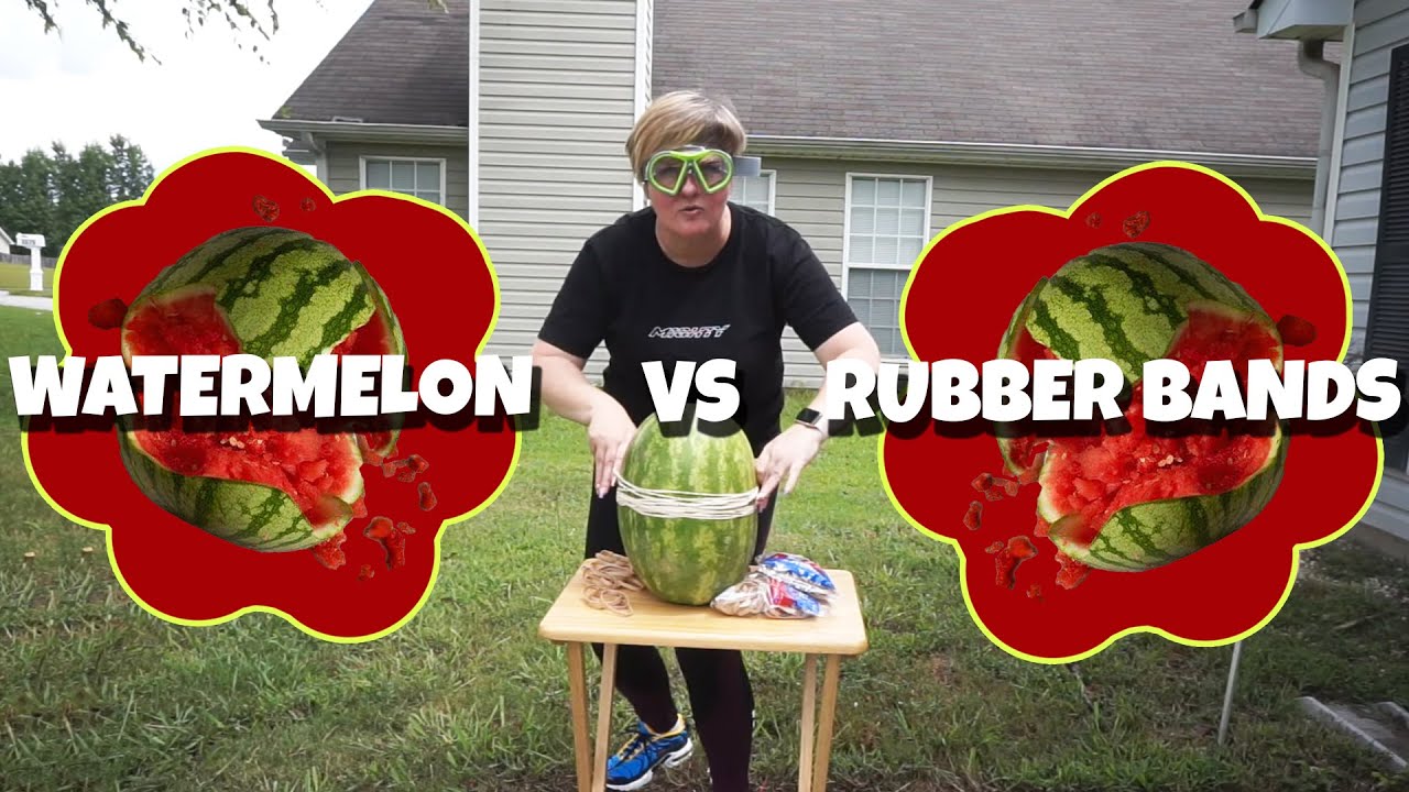 EXPLODING A WATERMELON with Rubber bands! | MightyMom