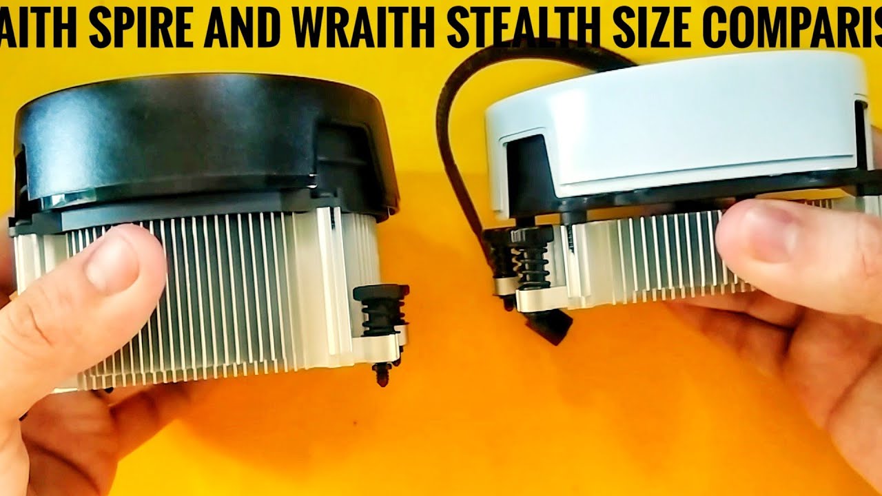 Amd Wraith Stealth and Amd Wraith Spire Size Comparison.