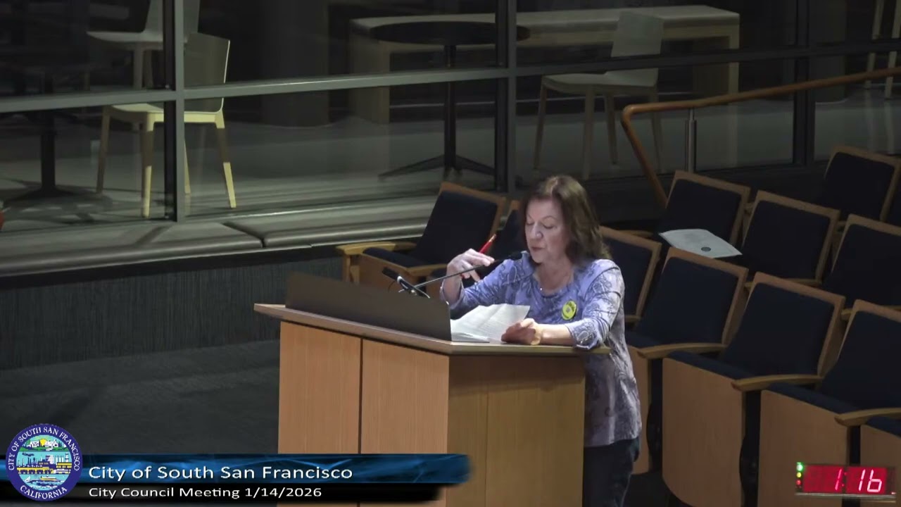 South San Francisco City Council meeting January 14, 2026 public comment