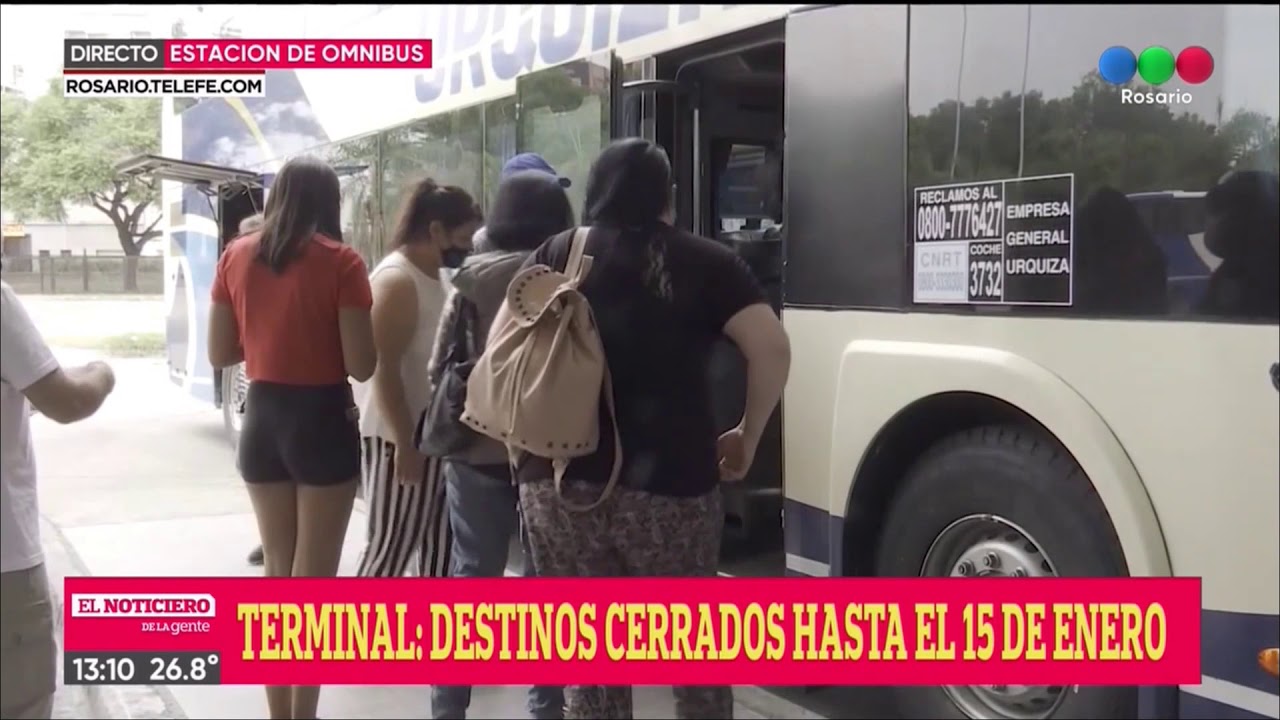 Terminal: destinos cerrados hasta el 15 de enero - Telefe Rosario