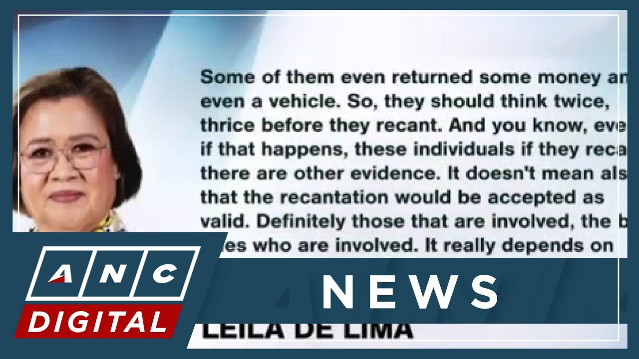 Rep. De Lima warns ex-DPWH officials vs. recanting flood control scandal testimonies | ANC