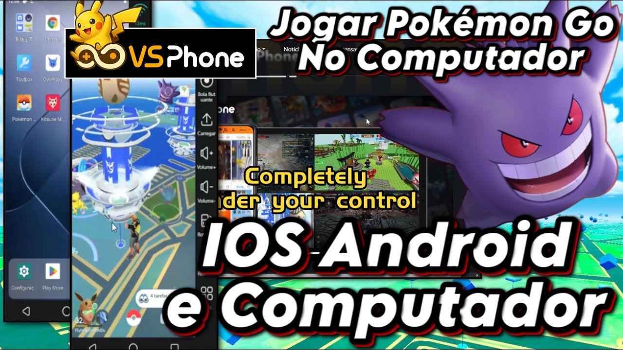 COMO JOGAR POKEMON GO No COMPUTADOR Com JOYSTICK e FAKEGPS SEM BAN ! TUTORIAL VSPHONE Download