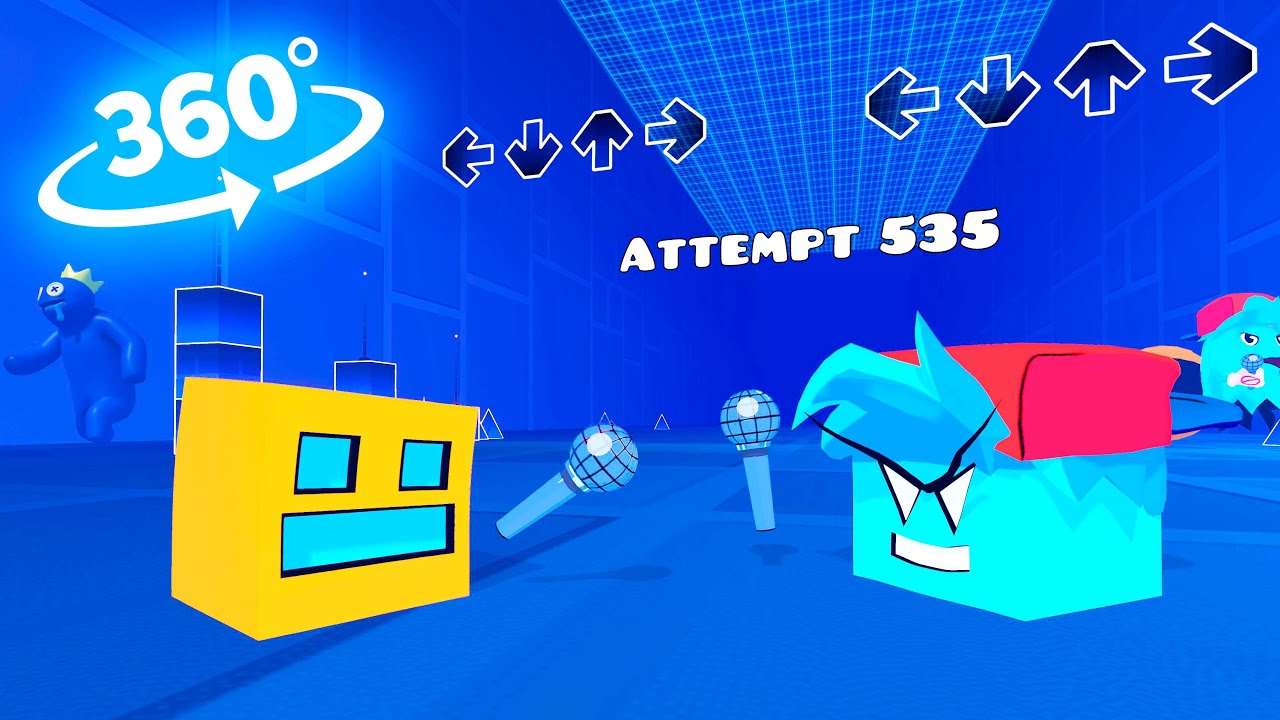 FNF Vs Geometry Dash 360&deg; 3D Animation