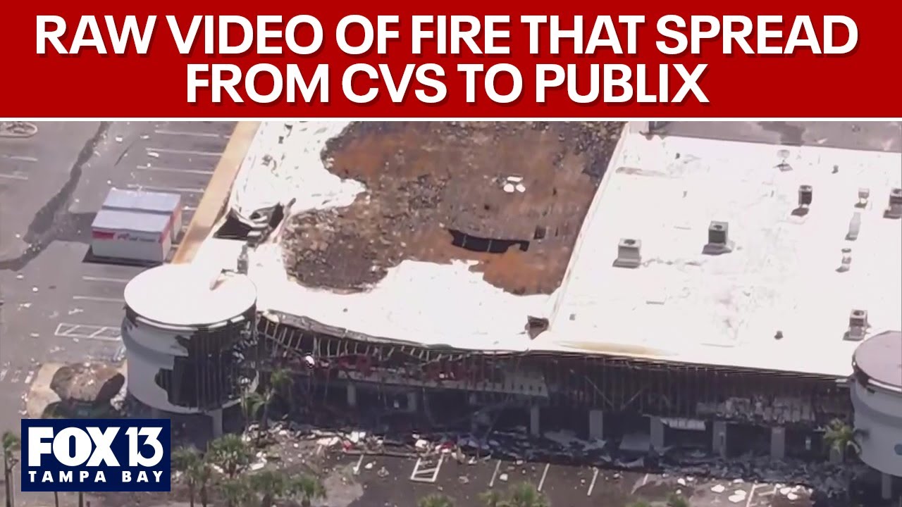 Raw Video: Fire spreads from CVS to Publix in St. Pete Beach