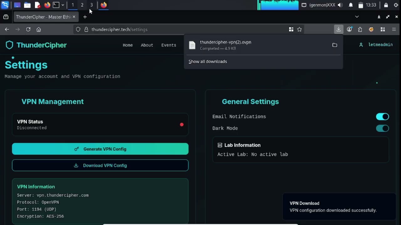 How to Start & Connect to ThunderCipher Labs | VPN Setup + Machine Access Tutorial