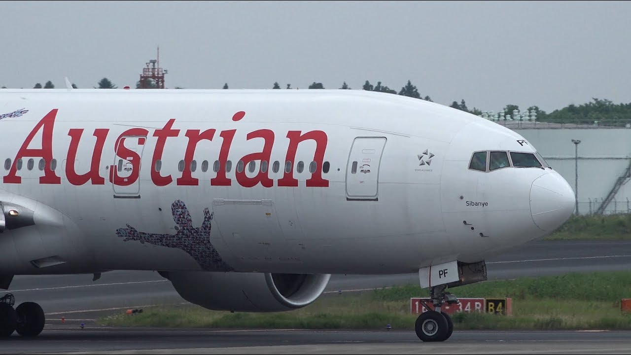 Austrian Airlines Boeing 777-200ER OE-LPF Landing at NRT 34R | Narita Airport