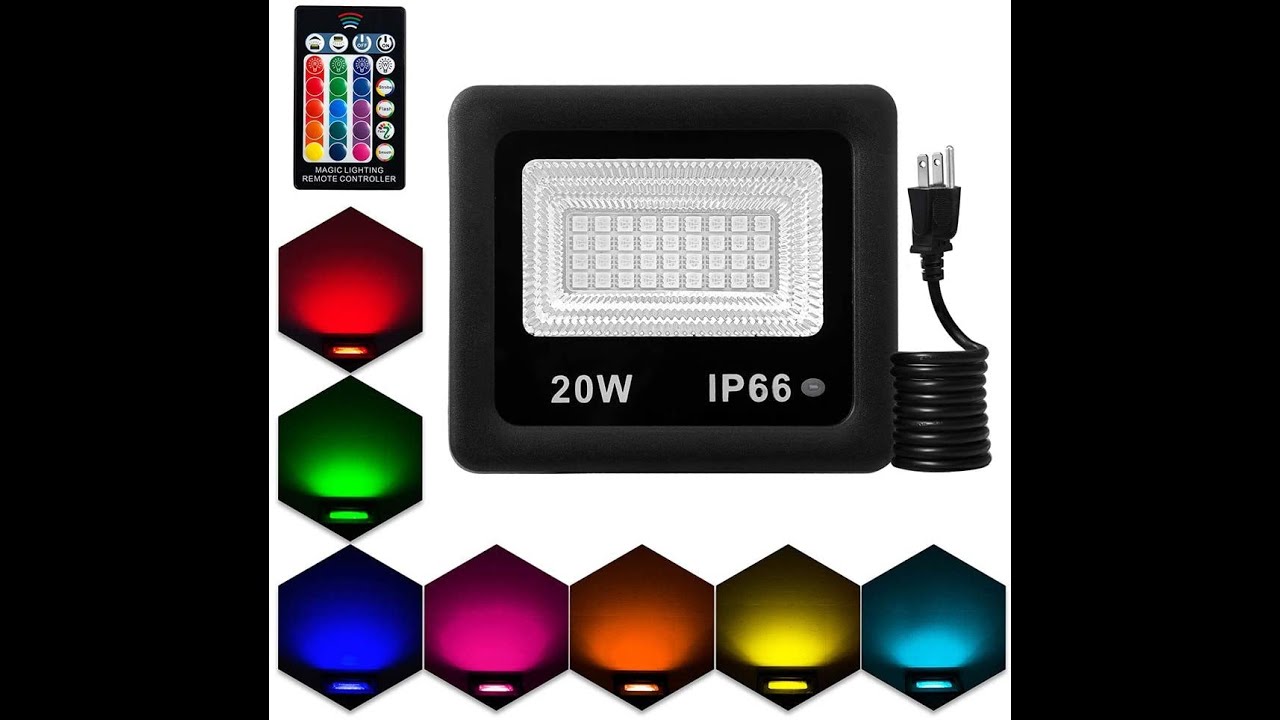 Buena Bonita Barata: Luces LED RGB IP66 20w Control Remoto $17.49 USD
