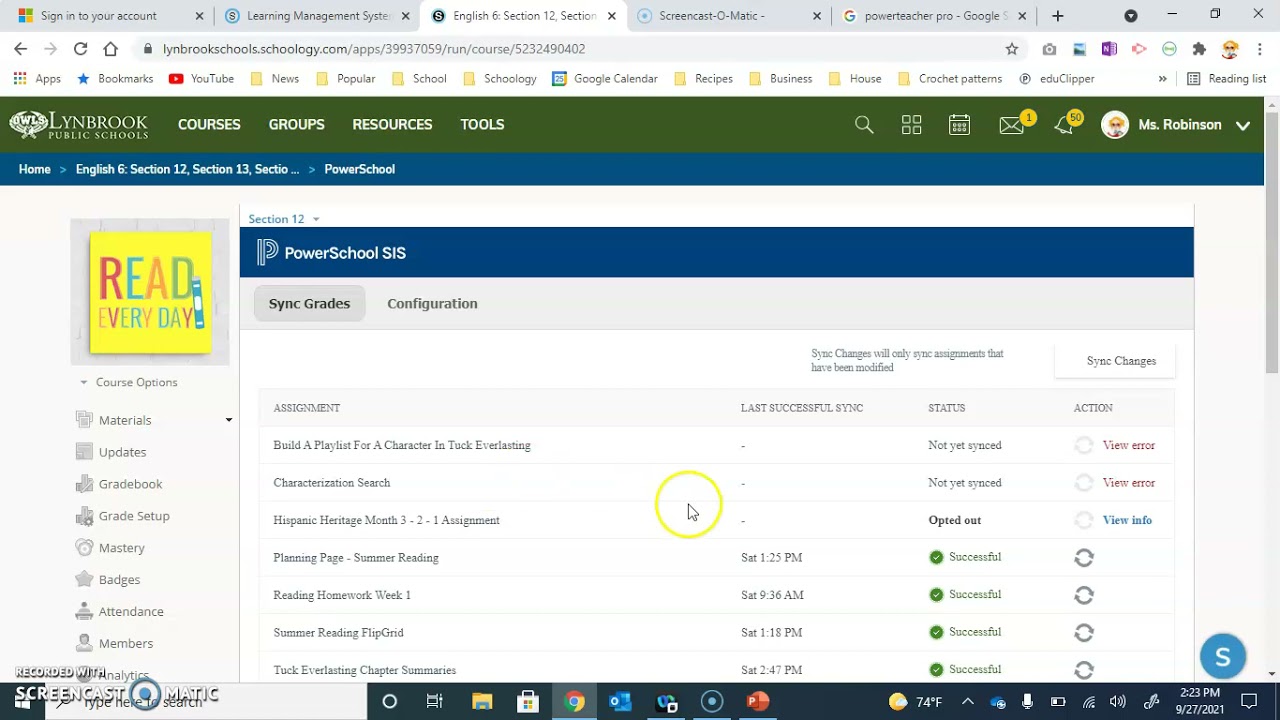 Setting up Schoology Gradebook to Sync to SIS (PowerSchool)