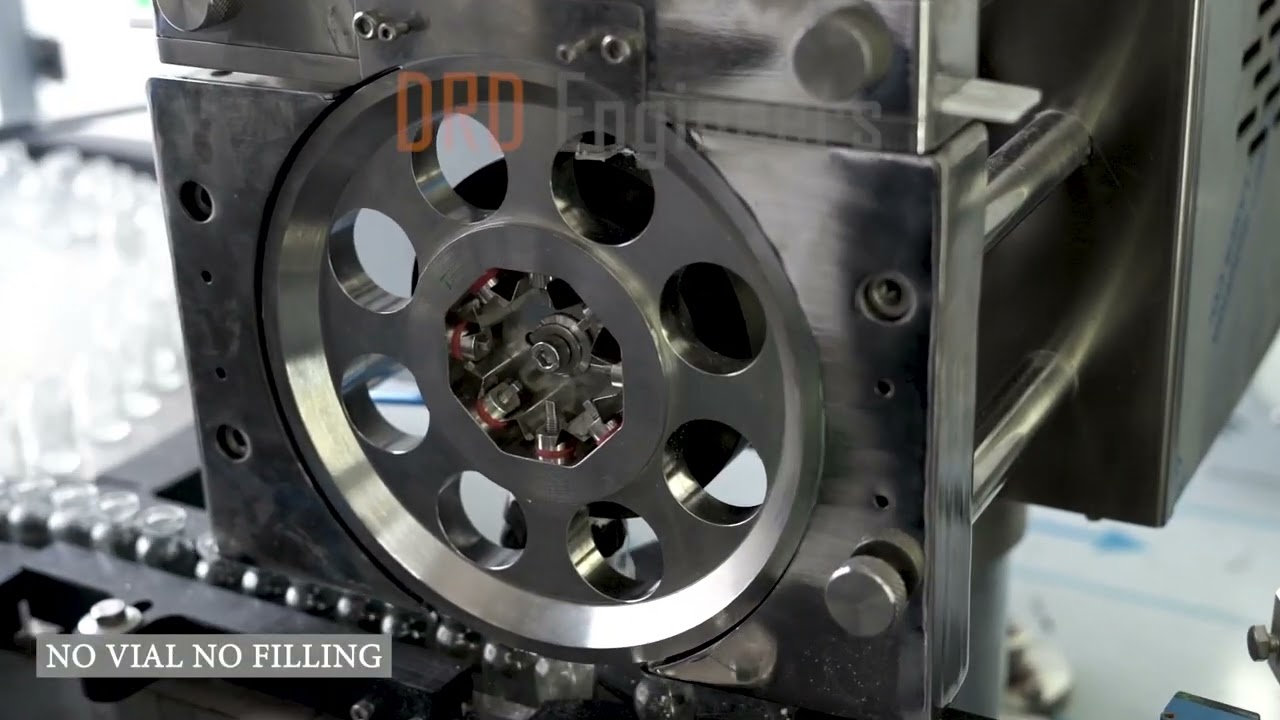 Automatic Servo Injectable Dry Powder Filling With Rubber Stoppring Machine DRDSIPF 120