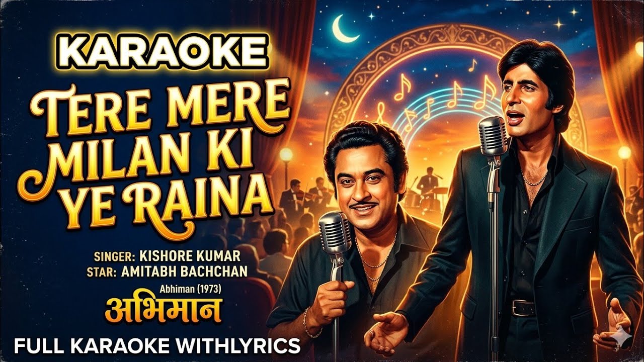 Tere Mere Milan Ki Ye Raina | Karaoke | for Male, Abhimaan, Kishore Kumar, Lata Ji #karaoke #song