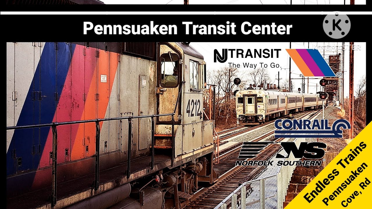 Endless Trains in and around Pennsuaken Transit Center and Cove, Rd
