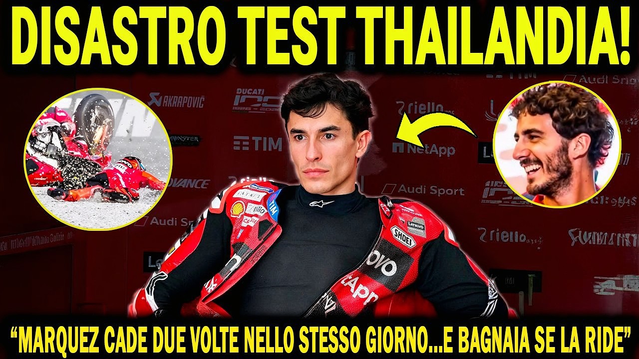 ULTIMA ORA! Marquez CADE in CURVA 12 e in CURVA 5 mentre Bagnaia VOLA!  TARDOZZI SENZA PAROLE!