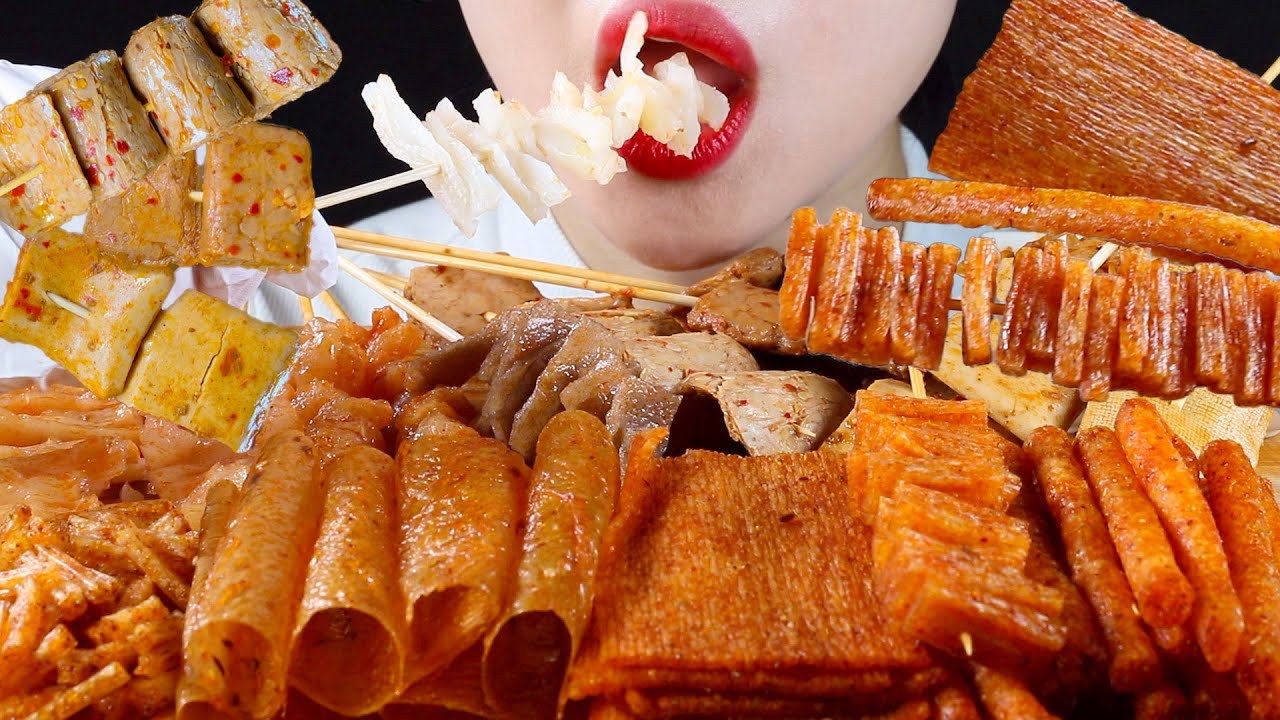 ASMR 신기한 중국간식 먹방 | Chinese Snacks | 마라곤약, 설곤약, 새우곤약, 콩고기, 팽이버섯, 어두부, 건두부, 라티아오 | Eating Sounds