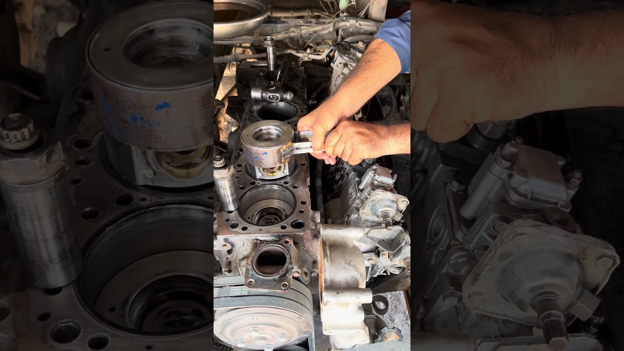6 cylinder bus engine piston ring rebuild #engine #mechanical #shorts