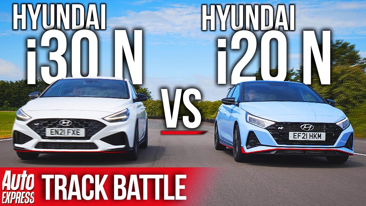 Hyundai i20 N против Hyundai i30 N: битва Стива Сатклиффа на трассе | Auto Express