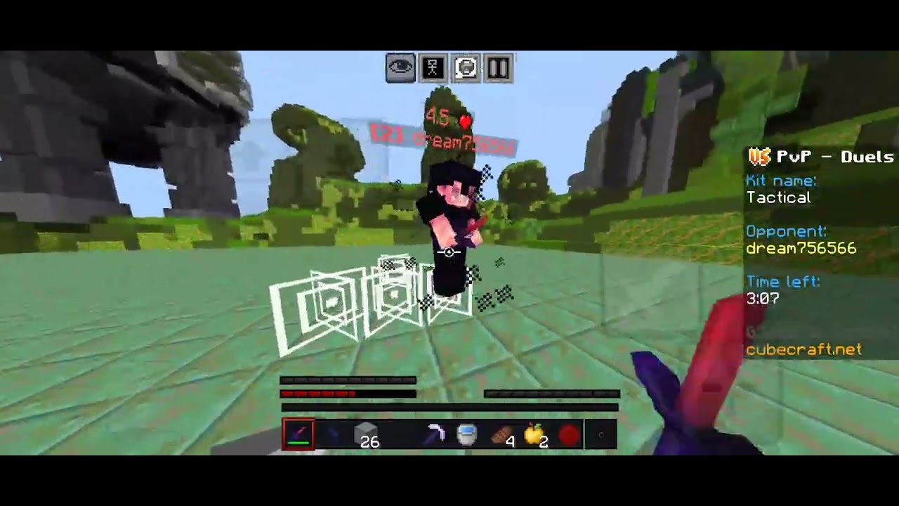 Mobile  v.s PC ☠️ Minecraft pvp bedrock in the cubecraft 🔥
