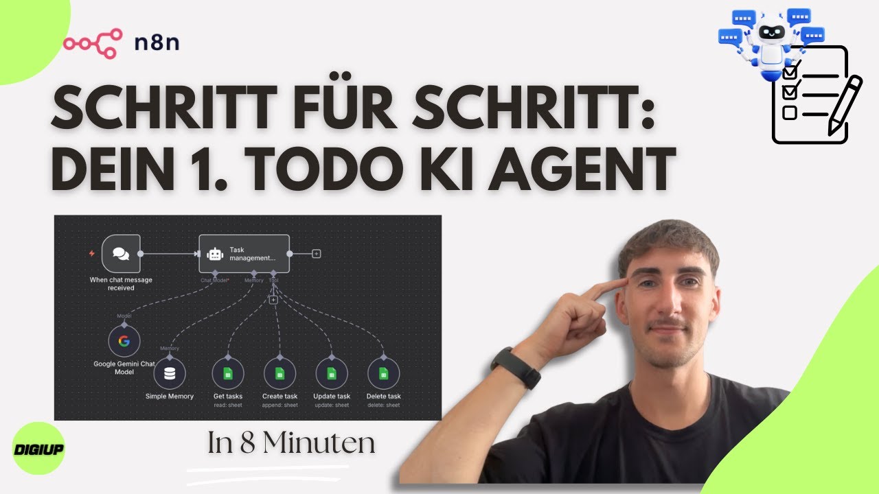 Schritt für Schritt: Dein erster KI-Agent für To-Dos mit n8n + Google Sheets