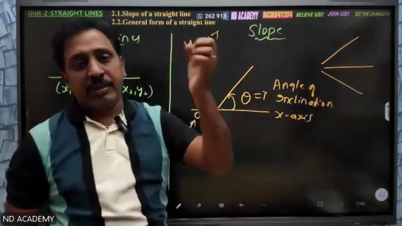 MATHS Unit-2-CLASS-1(2.1&2.2) |STRAIGHT LINES |DCET 2026 MATHS LIVE ONLINE CLASS COACHING-ND Academy