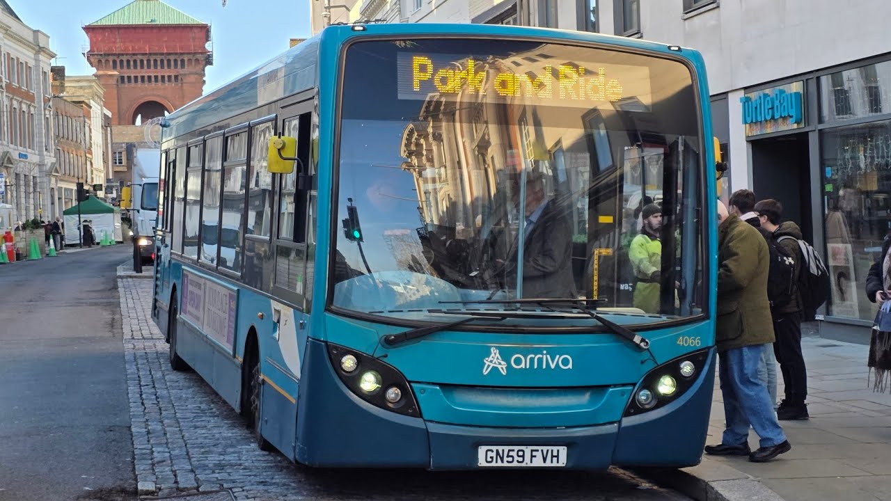 *Voith + full route!* On board: Arriva Colchester GN59 FVH 4066, working the Park and Ride 