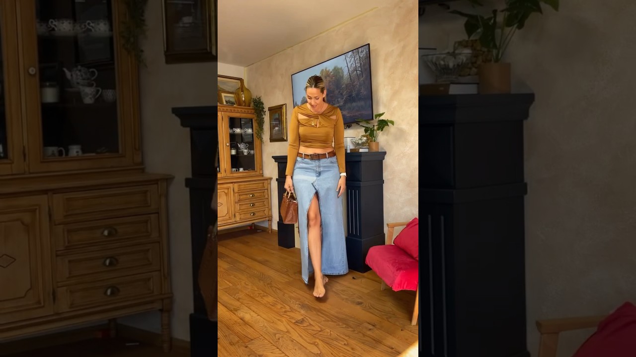 Ovo može izradit svatko 🧵🪡DIY suknja od starih očevih jeans hlača #skirt #makeover #fashionoutfit