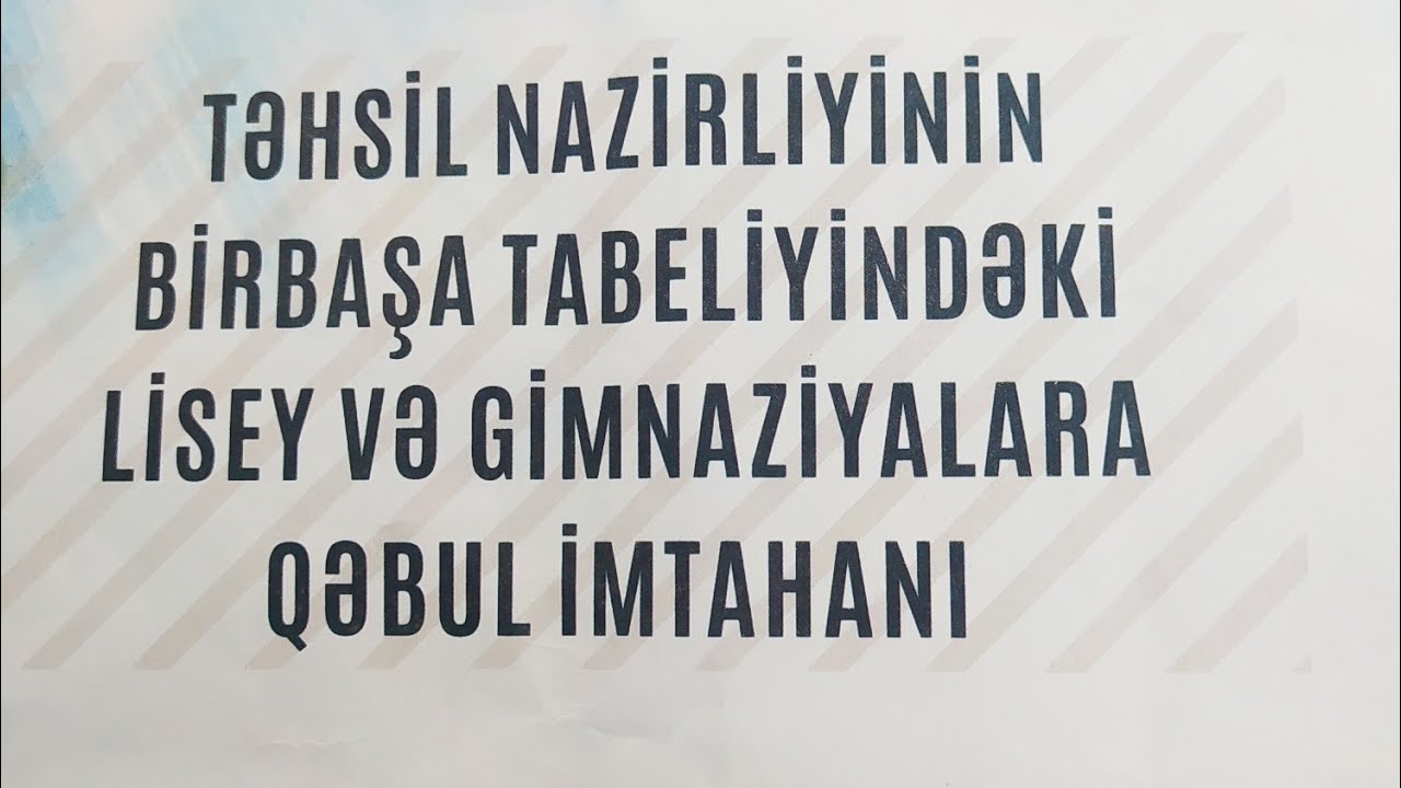 FİZİKA RİYAZİYYAT İNFORMATİKA TƏMAYÜLLÜ LİSEYİN QƏBUL MƏNTİQ SUALLARI PART 1