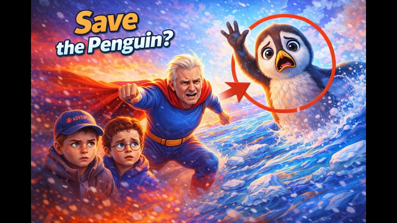 Kids Cartoon | Penguin in Danger | Super Grandpa’s Arctic Mission