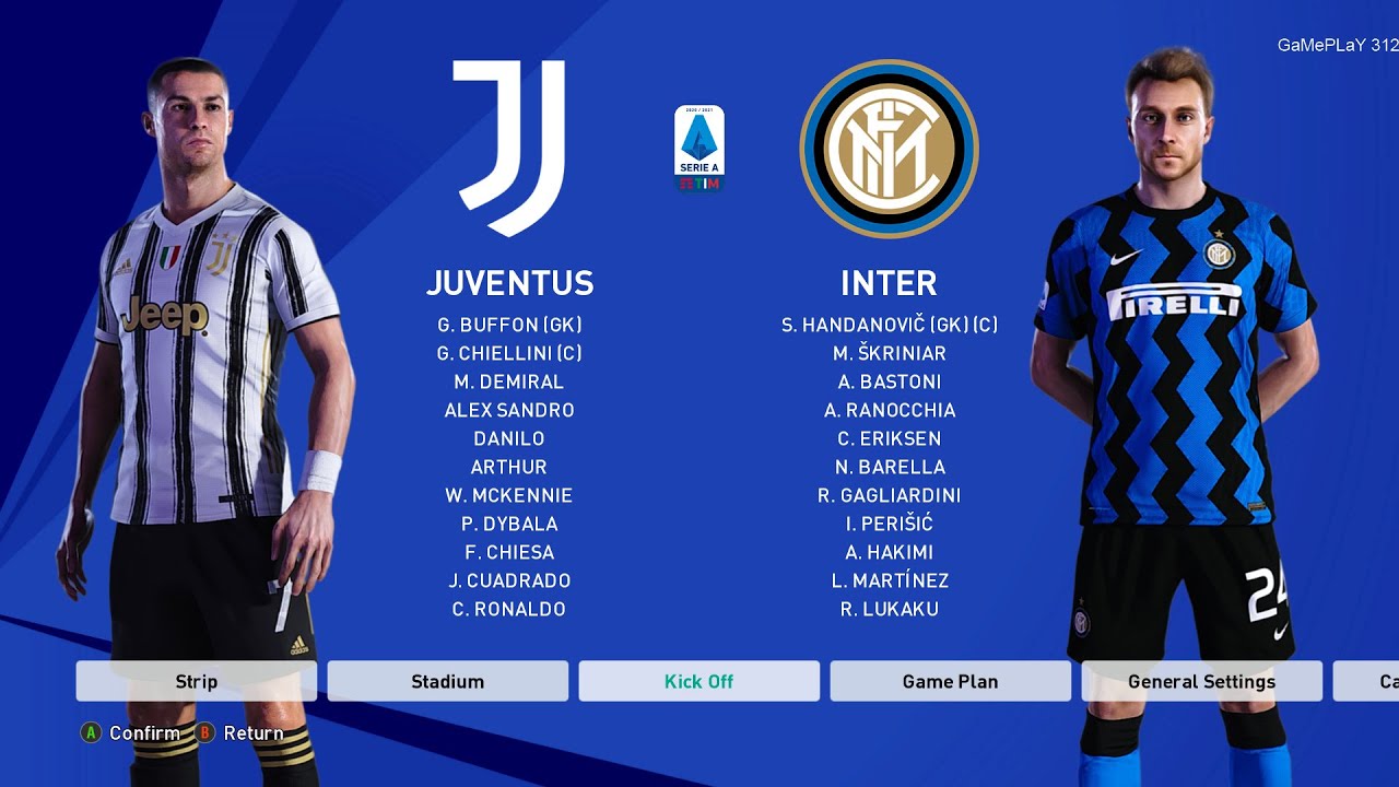 PES 2021 - Juventus vs Inter - Serie A TIM Gameplay - C.Ronaldo vs Inter