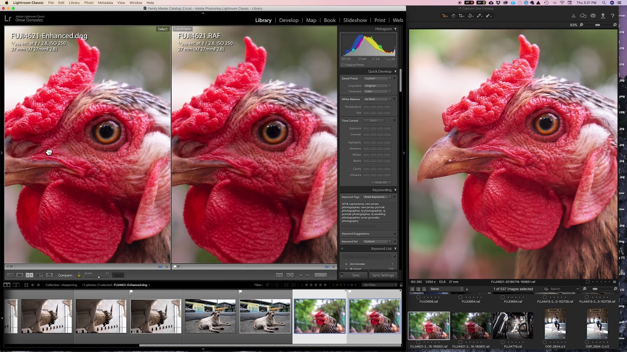 Lightroom 8.3.1 Enhance Detail Texture vs Capture One Sharpening for Fujifilm