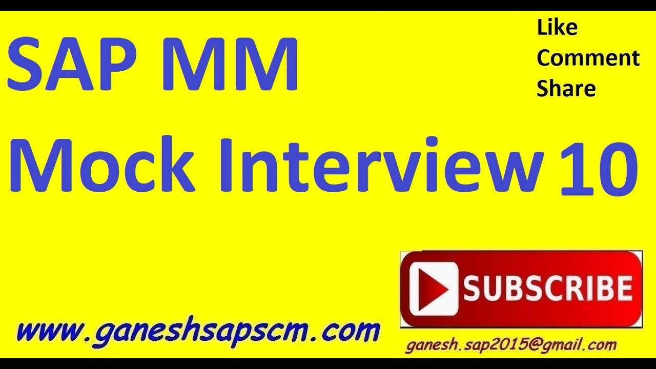 SAP MM Mock Interview 10 | Support Mock Interview | SAP Self Learning and FREE Videos | Best SAP