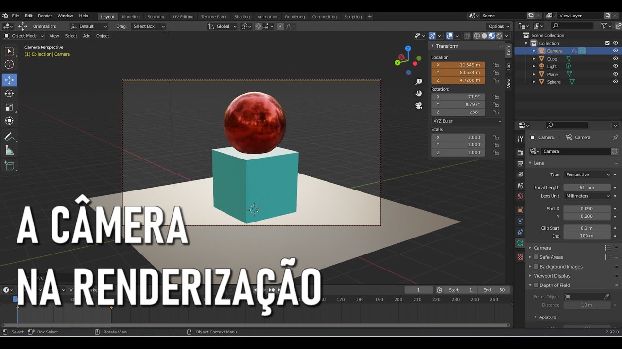 Blender 3D - A CÂMERA NA RENDERIZAÇÃO