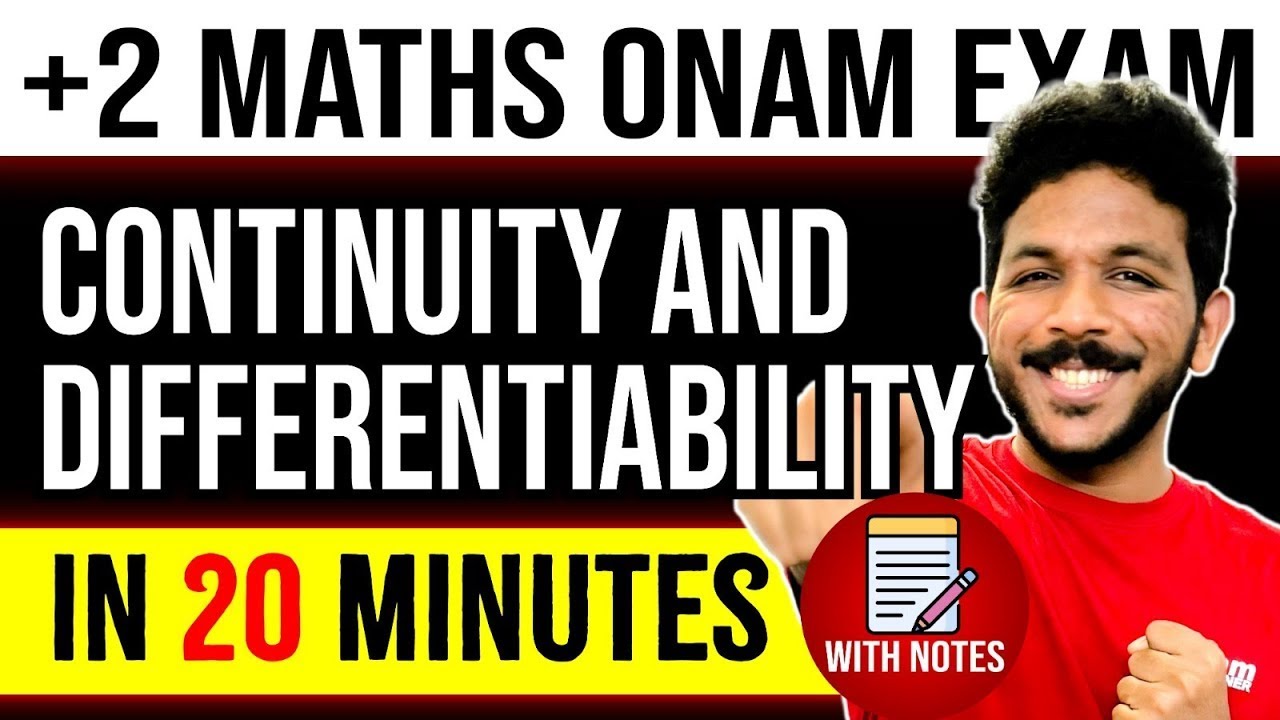 Plus Two Maths Onam Exam | Continuity and Differentiability in Full Chapter + Notes | Exam Winner