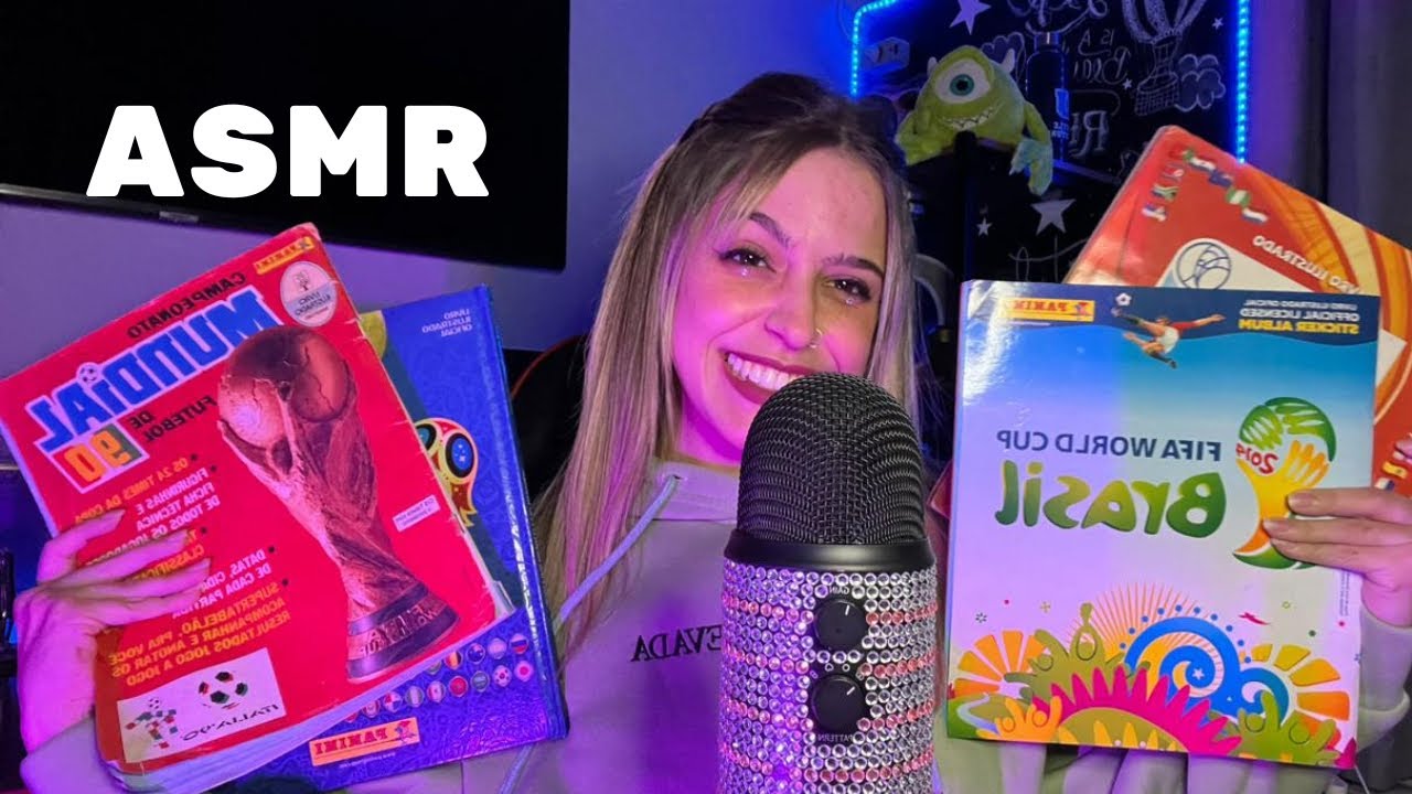 ASMR MOSTRANDO COMO ERAM OS ALBUNS DAS COPAS PASSADAS