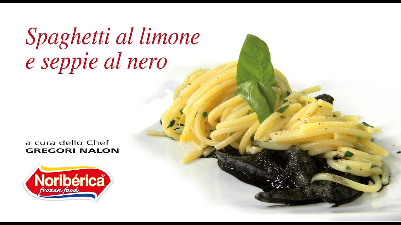 Spaghetti al limone e seppie al nero