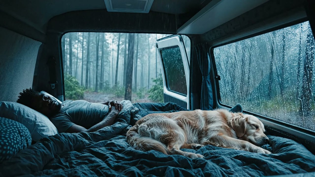 Relajación Profunda con Lluvia Fuerte Fuera de la Ventana en un Ambiente tipo Cabaña