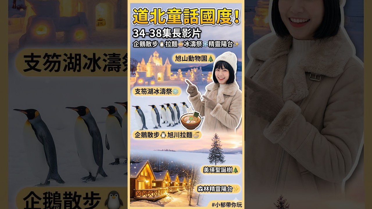 北海道道北童話篇_美到忘記呼吸！美瑛「孤獨聖誕樹」與支笏湖冰濤祭，這才是真正的冬季北海道！✨ #旭山動物園 #美瑛聖誕樹 #北海道自由行