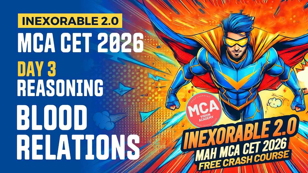 Reasoning Blood Relations Day 3 MCA CET 2026 Crash Course🔥 INEXORABLE FREE Crash Course 🚀
