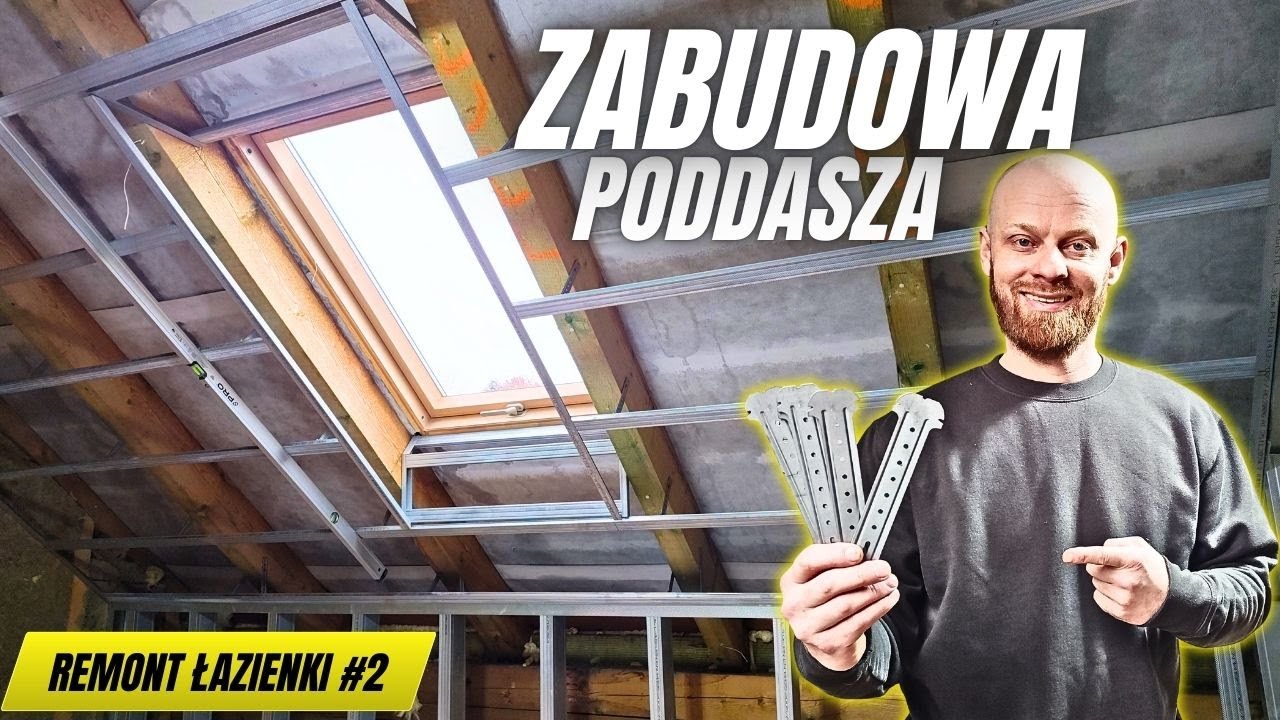 Sufit podwieszany na poddaszu i ścianka kolankowa #łazienka marzeń