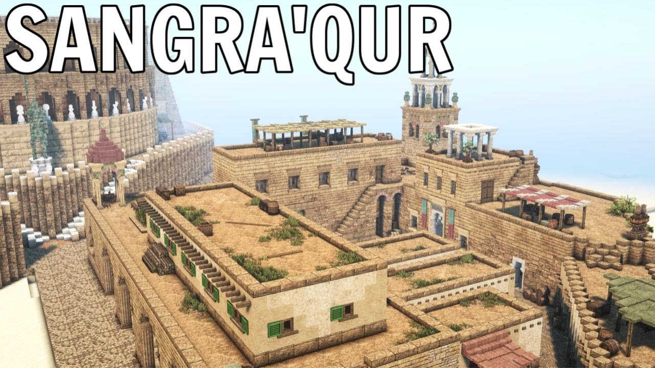 Строительство казарм в средневековом пустынном городе в Minecraft